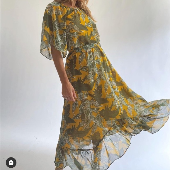 Labeye Dresses & Skirts - Yellow Palm Belted Maxi